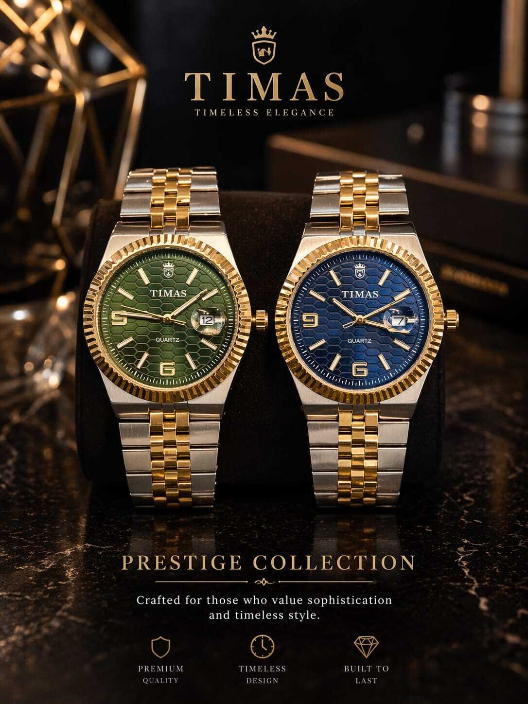TIMAS Prestige Collection – Luxury Two-Tone Quartz Watch