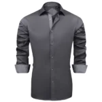 👔 Men's Slim Fit Dress Shirt — Charcoal Grey