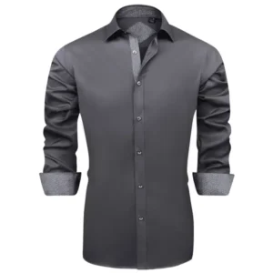 👔 Men's Slim Fit Dress Shirt — Charcoal Grey