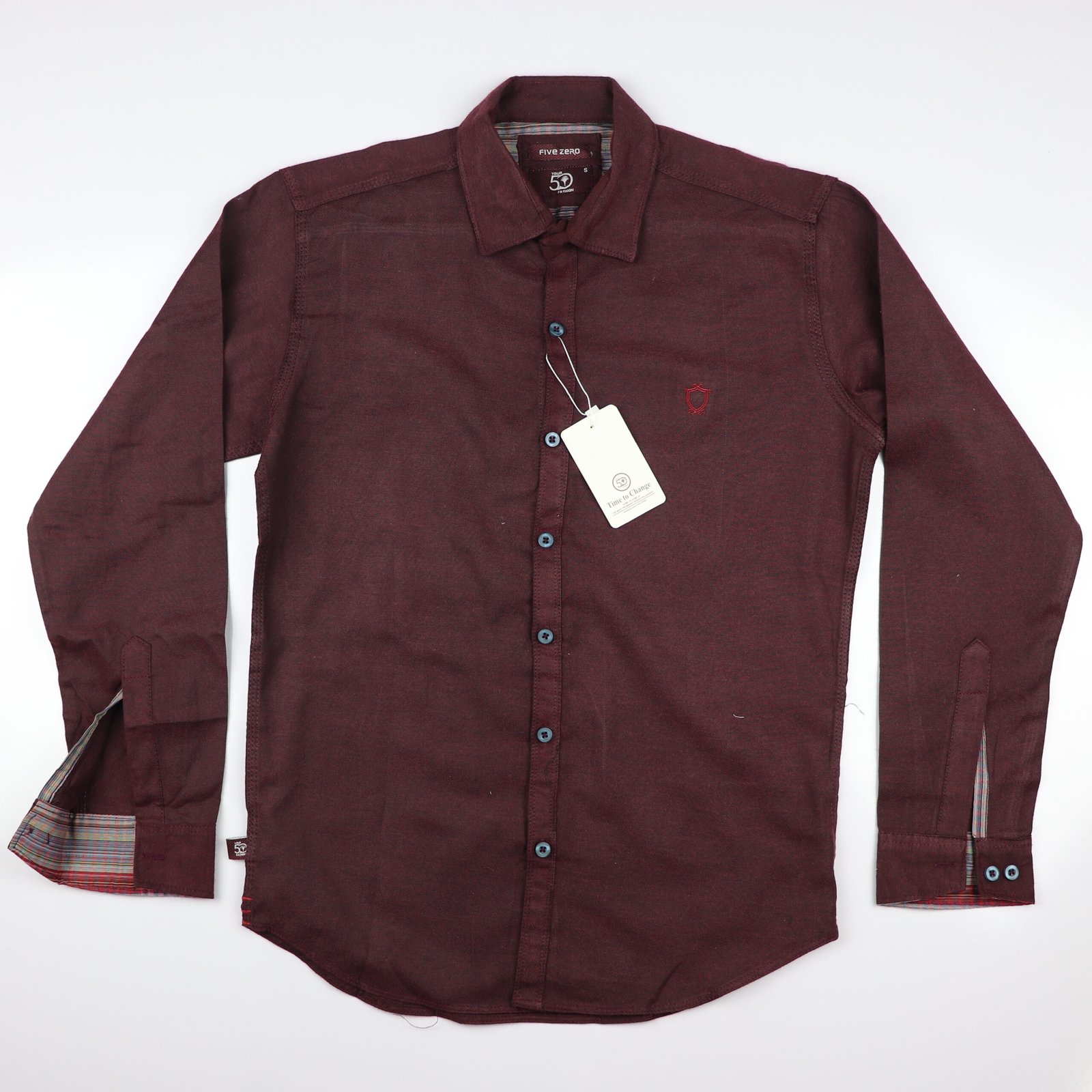 👔 Five Zero Men's Casual Shirt — Maroon / Burgundy