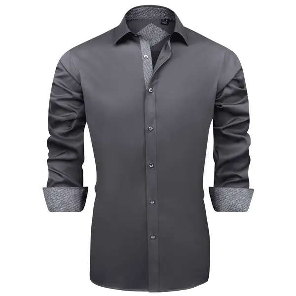 👔 Men's Slim Fit Dress Shirt — Charcoal Grey
